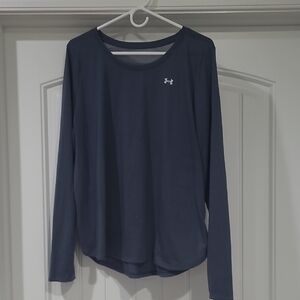 Under Armour Women's Dark Grey-Blue Long Sleeve Tee